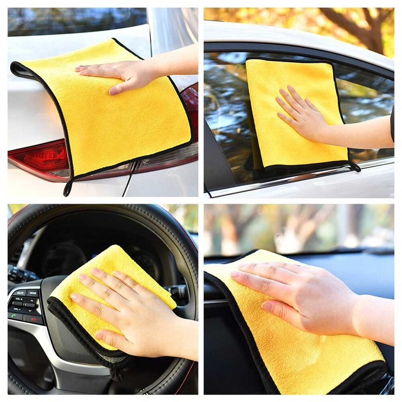 2 in 1 Car Washing Cloth 60*40 cm 500 GSM medium Size Micro Fiber Towel Double Layer - Image 3