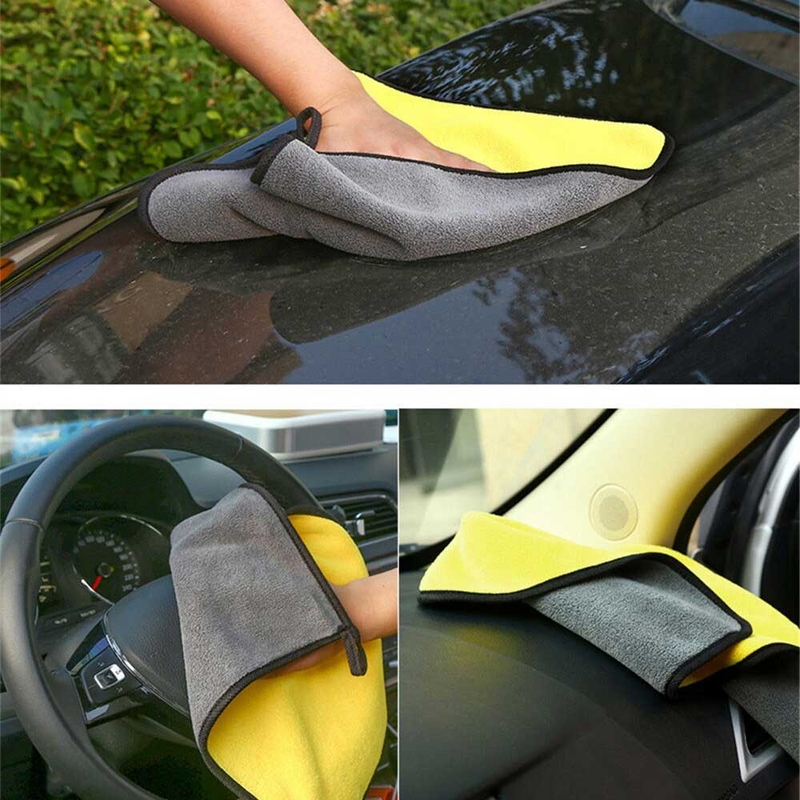 2 in 1 Car Washing Cloth 60*40 cm 500 GSM medium Size Micro Fiber Towel Double Layer - Image 2